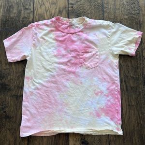 Billabong Pink and Yellow tie dye top in size small